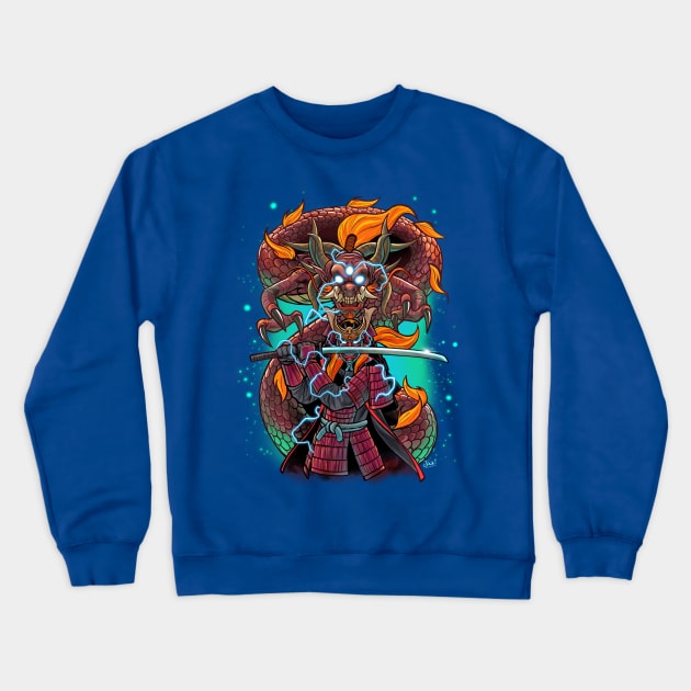 Samurai Dragon Crewneck Sweatshirt by JackComicArt